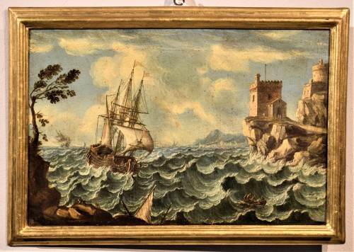 Marine orageuse sur la côte - Orazio Grevenbroeck (1676 -1739) - Romano Ischia